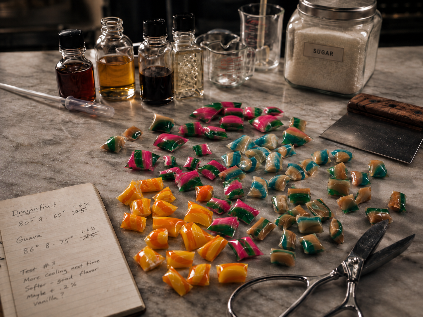 Artisan candy maker pulling sugar by hand